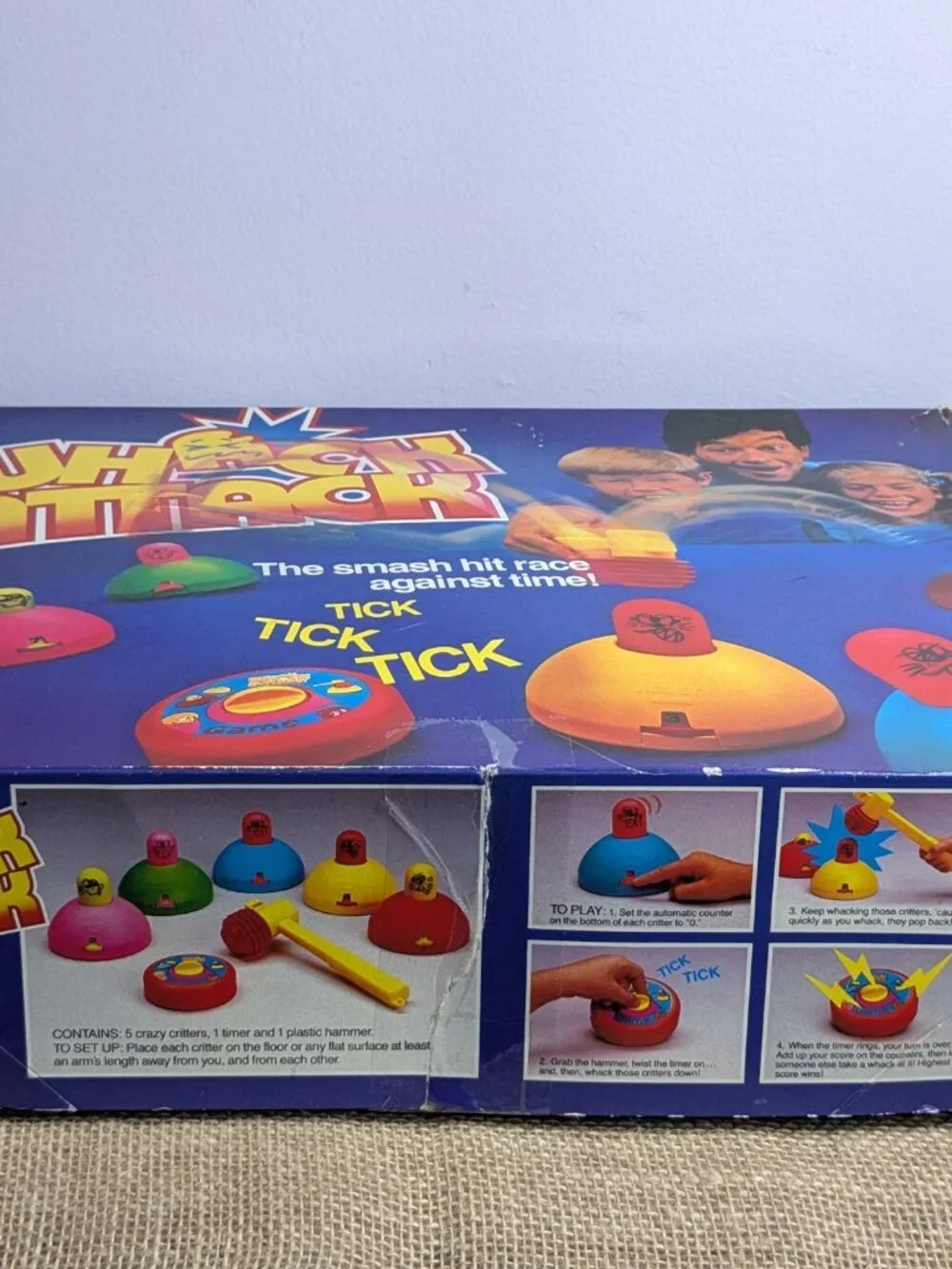 1986 Whack Attack Mattel Games Whack A Mole Family Game Toy 100% Complete Works